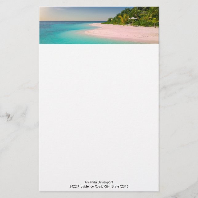 Aquamarine Ocean Tropical Beach Scenic Briefpapier (Vorderseite)