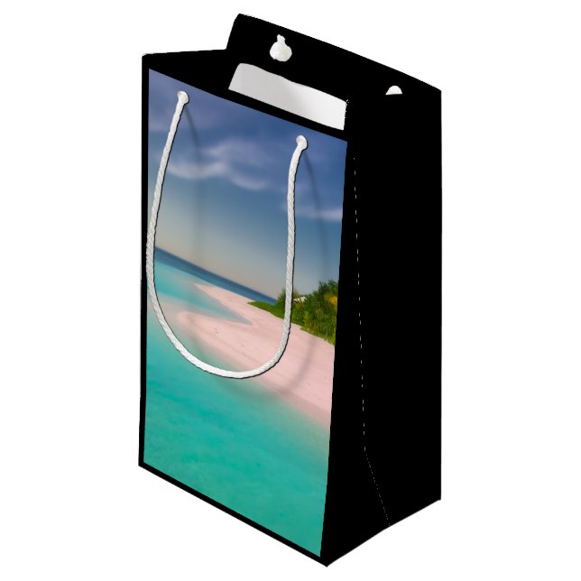 Aquamarine Ocean Tropical Beach Scenic Kleine Geschenktüte (Vorderseite Schrägansicht)