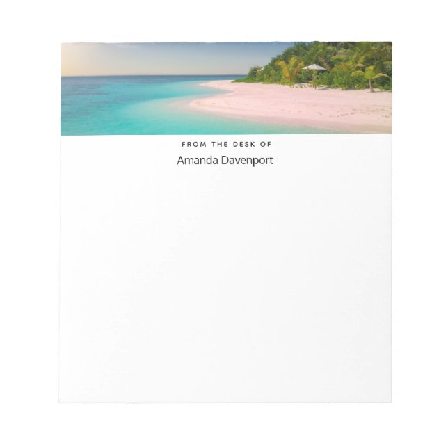 Aquamarine Ocean Tropical Beach Scenic Notizblock (Vorderseite)