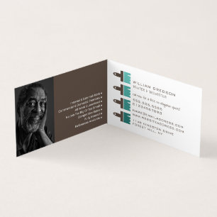 Aquamarine Ombre Pinsel, Maler & Dekorator Foto Visitenkarten