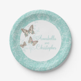 Aquamarine Papiertüte mit 3 Tinten Pappteller