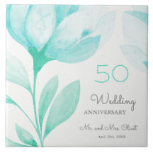 Aquamarine Peonies Hochzeitstag 50 Jahre