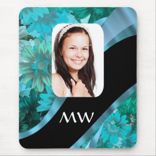 Aquamarine personalisiertes Foto Mousepad