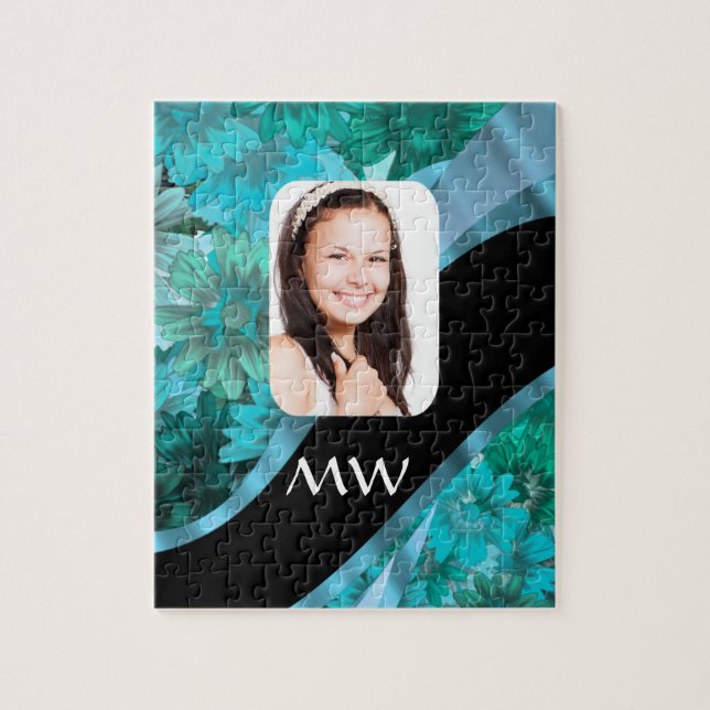 Aquamarine personalisiertes Foto Puzzle (Vertikal)