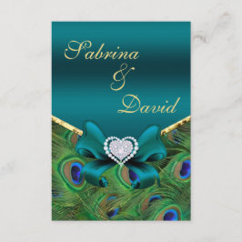 Aquamarine Pfauenkarte Empfang Begleitkarte