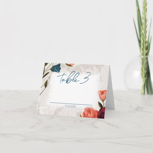 Aquamarine, Pfirsichfarbene Rose geklappte Hochzei (Vorderseite)