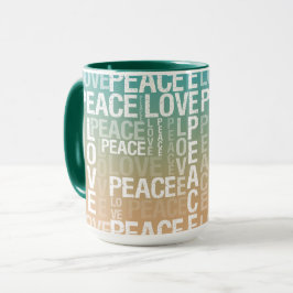 Aquamarine Pfirsichgoldweiße Liebe Tasse