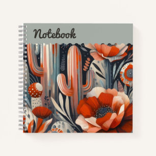 Aquamarine Pflaumen & Steinkakteen - Botanische Fu Notizbuch