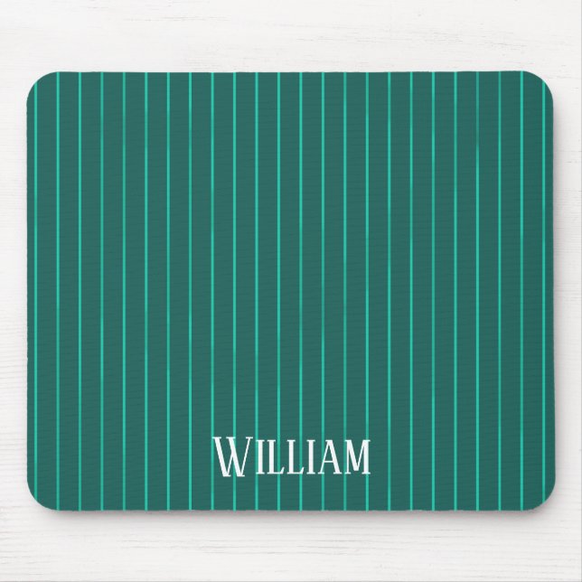 Aquamarine Pinstreifen Mousepad (Vorne)