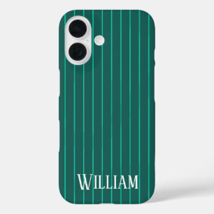 Aquamarine Pinstripes Case-Mate iPhone 16 Hülle
