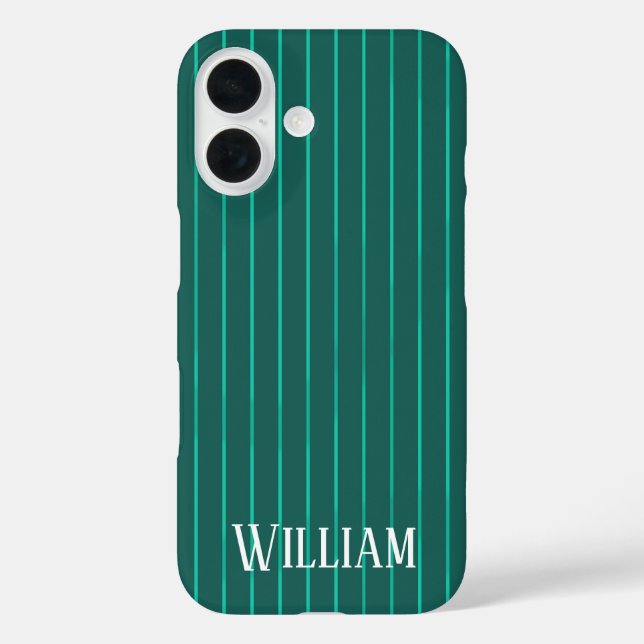 Aquamarine Pinstripes Case-Mate iPhone Hülle (Rückseite)