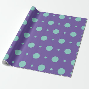 Aquamarine Polka Dots auf Lila Schleifpapier - fet Geschenkpapier