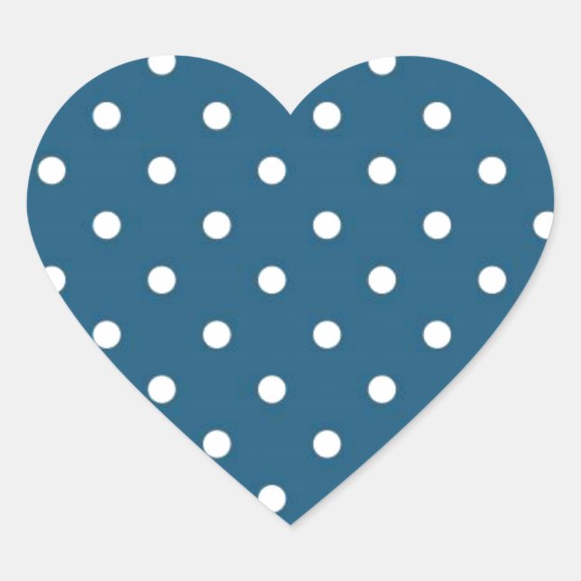 Aquamarine Polka Dots Herz-Aufkleber (Vorderseite)