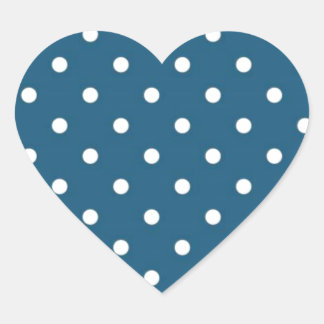 Aquamarine Polka Dots Herz-Aufkleber