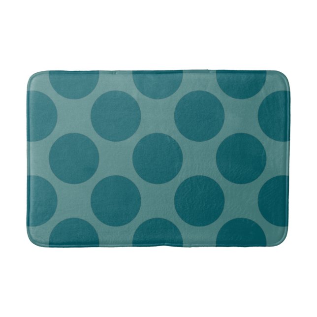 Aquamarine Polka Dots Muster für alle Farben Badematte (Vorderseite)