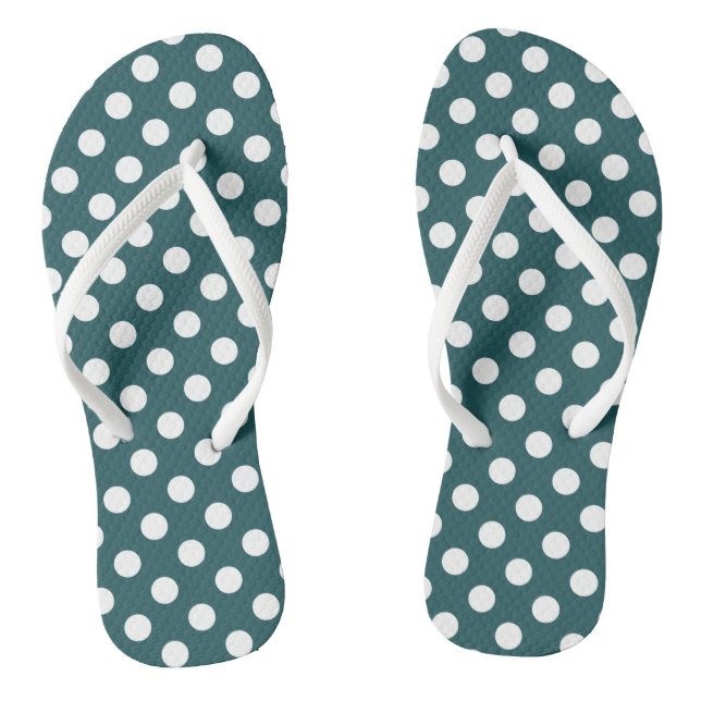 Aquamarine Polka-Punkte Flip Flops (Fußbett)