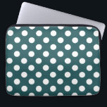 Aquamarine Polka-Punkte Laptopschutzhülle<br><div class="desc">Aquamarine Polka-Punkte</div>