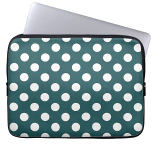 Aquamarine Polka-Punkte Laptopschutzhülle
