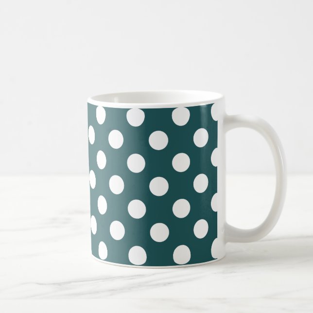 Aquamarine Polka-Punkte Tasse (Rechts)