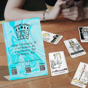 Aquamarine Preisliste für das berufliche Tarot Rea Sockelschild