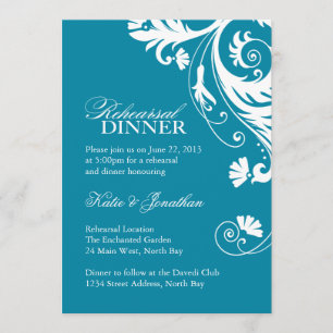 Aquamarine Proben-Abendessen-Einladungen Einladung
