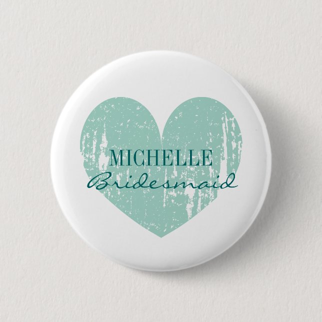 Aquamarine Pulshauptknöpfe | Personalisierter Name Button (Vorderseite)