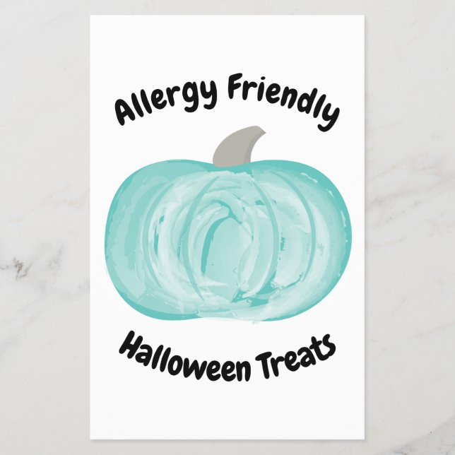 Aquamarine Pumpkin Halloween Sign Allergie Freundl Flyer (Vorne)