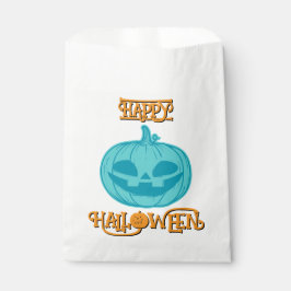 Aquamarine Pumpkin Happy Halloween Gefallen Tasche Geschenktütchen
