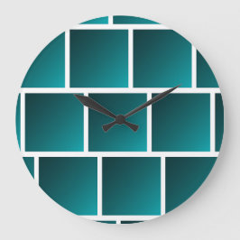 Aquamarine Quadrate Große Wanduhr