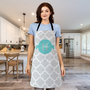 Aquamarine Quatrefolie Personalisierte Schürze