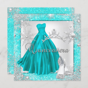Aquamarine Quinceanera 15. Elite Elegant Geburtsta Einladung
