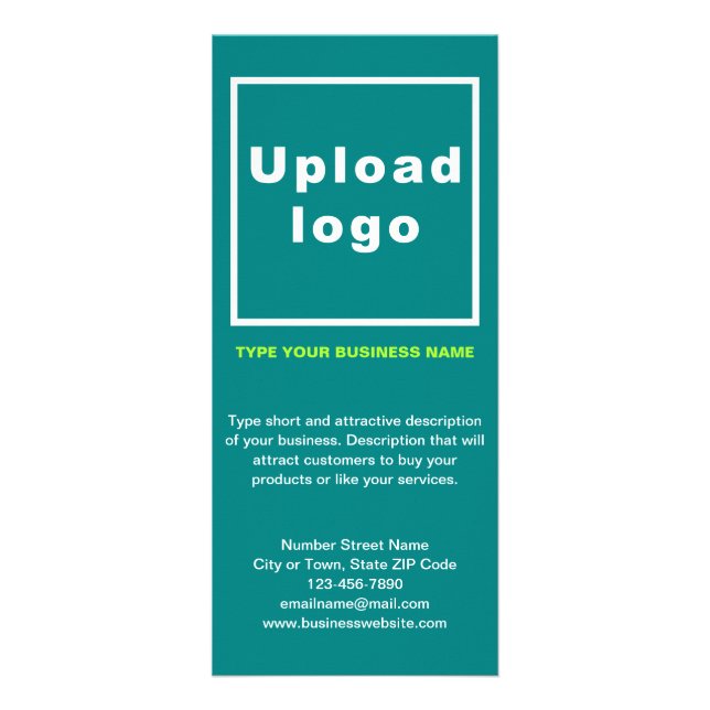 Aquamarine Rackkarte für Unternehmen Werbekarte (Vorne)