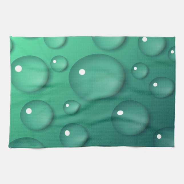 Aquamarine Raindrop Textur Handtuch (Horizontal)