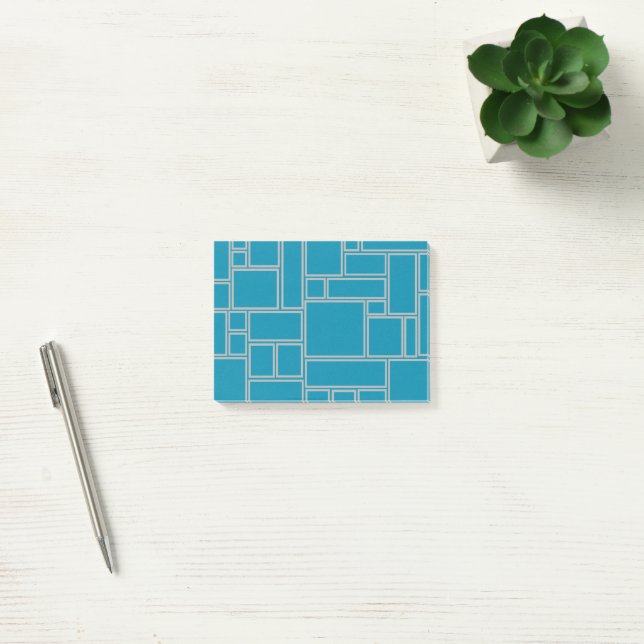 Aquamarine Rechtecke Post-it Klebezettel (Büro)
