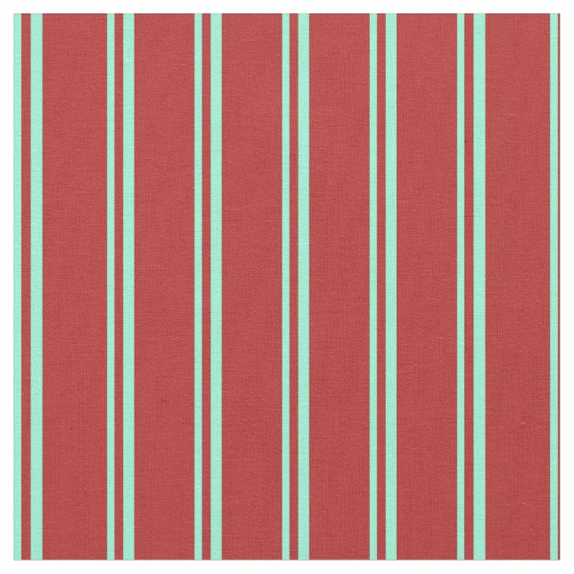 Aquamarine & Red Lines Stoff (Nahaufnahme)