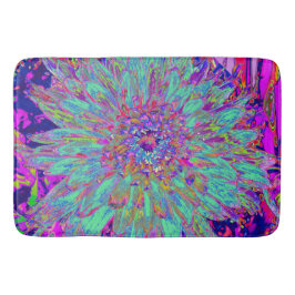 Aquamarine Regenbogen Farbe Abstrakt Dahlia Blume Badematte