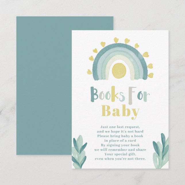Aquamarine Regenbogenfarbenbücher für Kleinkinder Begleitkarte (Vorne/Hinten)