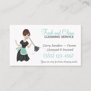 Aquamarine Reinigungskarte für Haushaltshäuser Visitenkarte