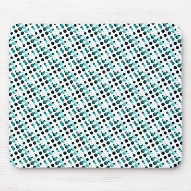 Aquamarine Retro-Blasen Mousepad (Vorne)