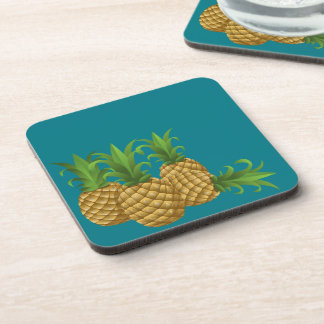 Aquamarine Retro Vintage Ananas Getränkeuntersetzer