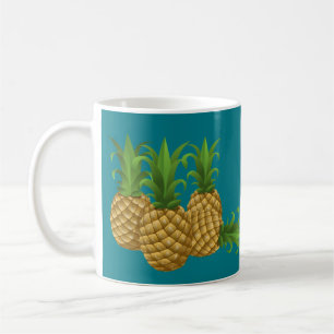 Aquamarine Retro Vintage Ananas Tasse