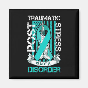 Aquamarine Ribbon Post Traumatic Stress Flag Ptsd  Magnet