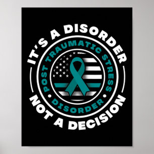 Aquamarine Ribbon posttraumatischer Stressstörunge Poster