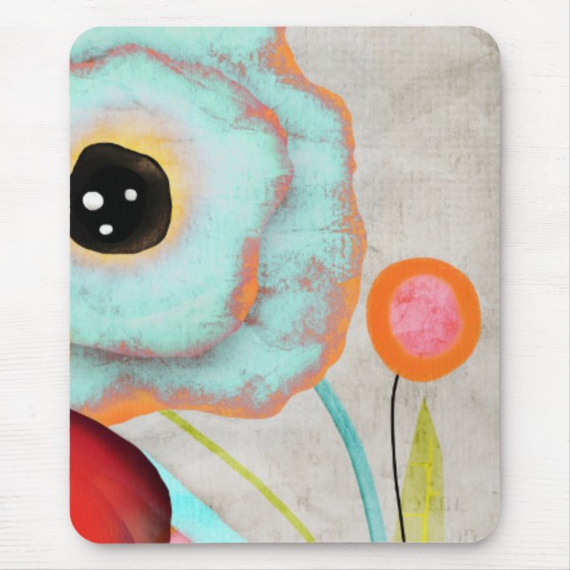 Aquamarine-Riesenmohn Mousepad (Vorne)