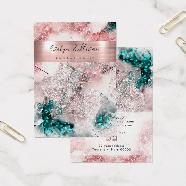 Aquamarine, rosa Halskette (Büro)