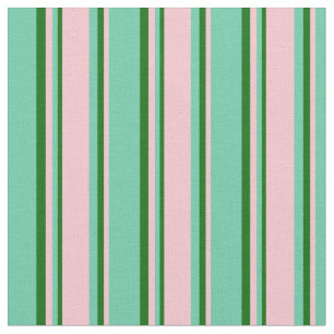 Aquamarine, rosa und dunkelgrüne Streifen Stoff