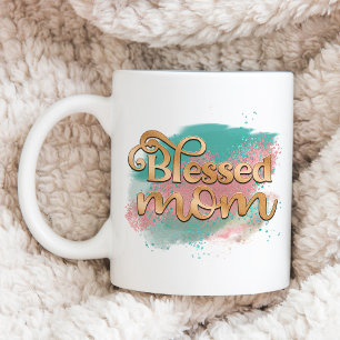 Aquamarine Rosa- und Gold-Glitzer-Typografie der g Kaffeetasse