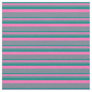 Aquamarine, rosa und schiefergraue Streifen Stoff