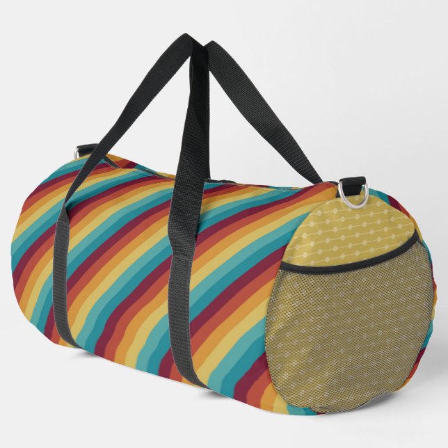 AQUAMARINE ROTE ORANGE YELLOW PATTERN DUFFLE BAG (Rechte Ecke)