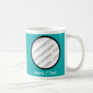 Aquamarine Round-Foto- und Text-Tasse - Erstellen Tasse